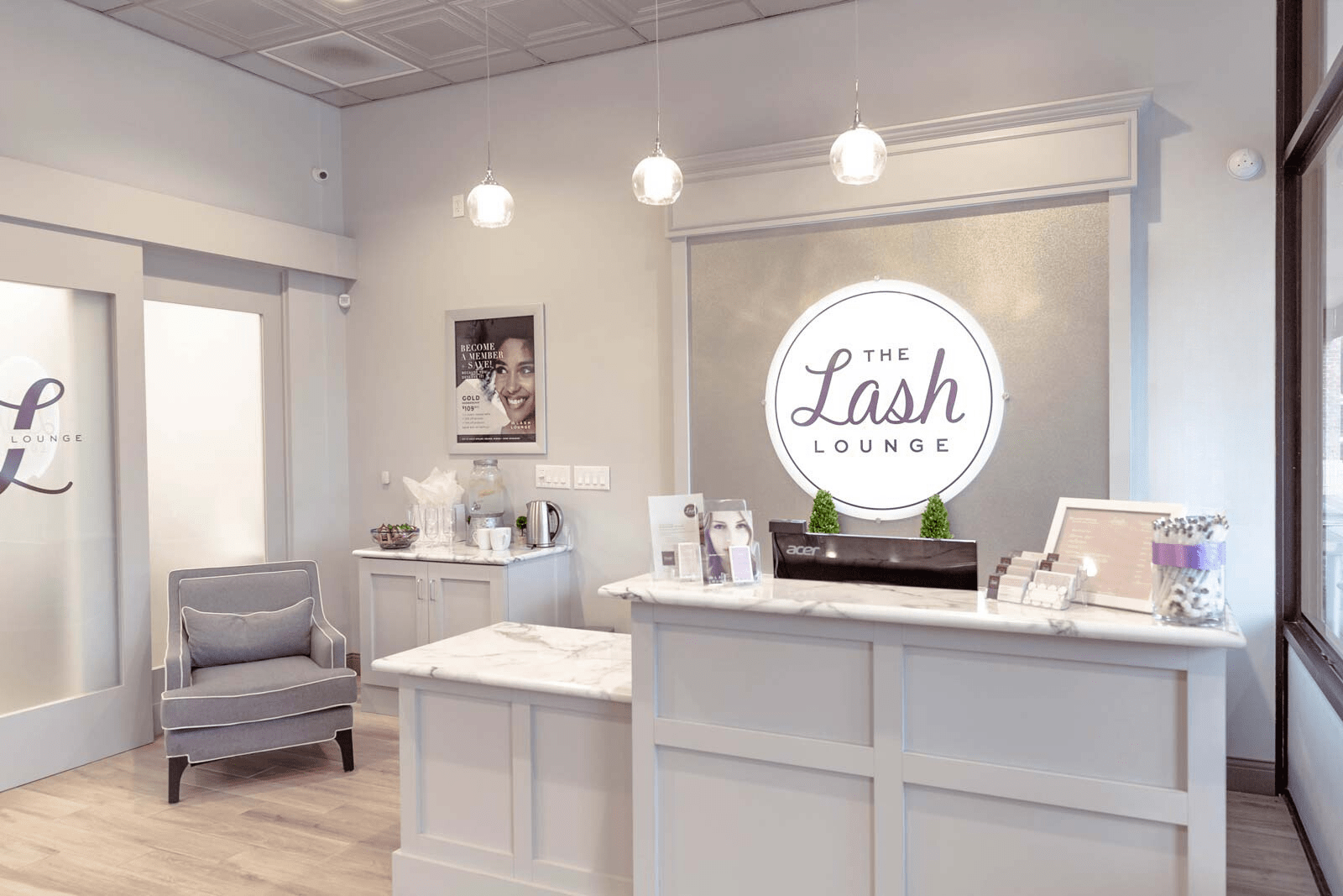 The interior of The Lash Lounge franchise.